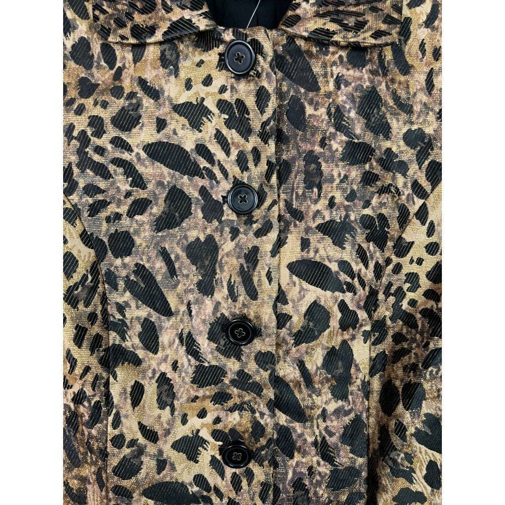 Chico's 0 Jacket 3/4 Sleeve Animal Jacquard Nonie Chocolate NWT - Picture 2 of 11